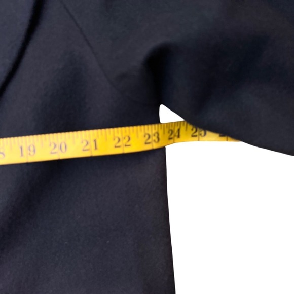 Vintage Maggie Lawrence W's Black w/ Brown Paisley Velvet Collar Long Wool Coat - Picture 6 of 12